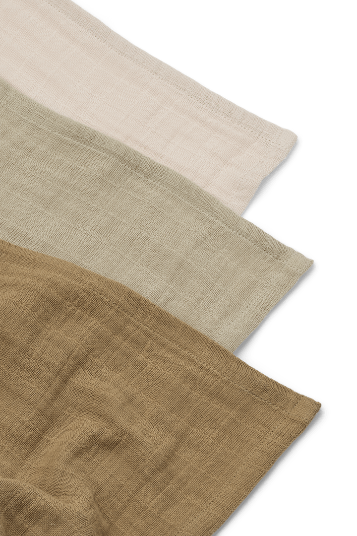 Lewis muslin cobertor 3 peças 65x65 cm, Mistura arenosa Liewood