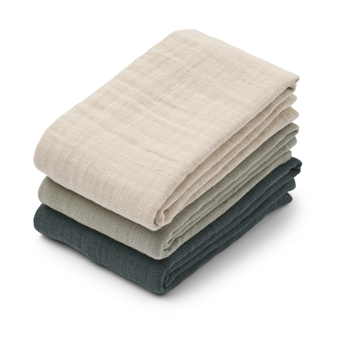 Lewis muslin cobertor 3 peças 65x65 cm, Mistura de pomba azul Liewood