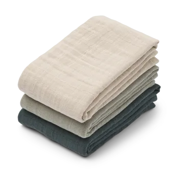 Lewis muslin cobertor 3 peças 65x65 cm - Mistura de pomba azul - Liewood