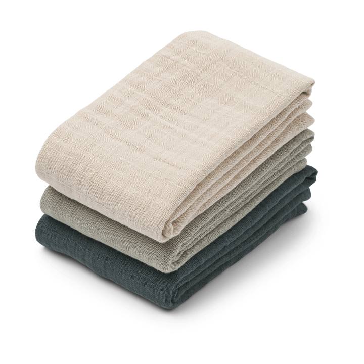 Lewis muslin cobertor 3 peças 65x65 cm - Mistura de pomba azul - Liewood