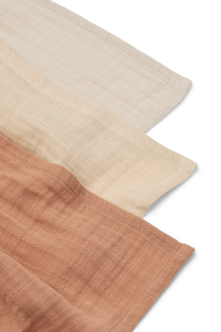 Lewis muslin cobertor 3 peças 65x65 cm, Mistura toscana rosa Liewood