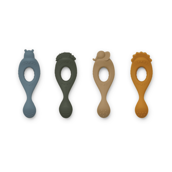 Livia colher 4 peças - Safari-azul multi mistura - Liewood