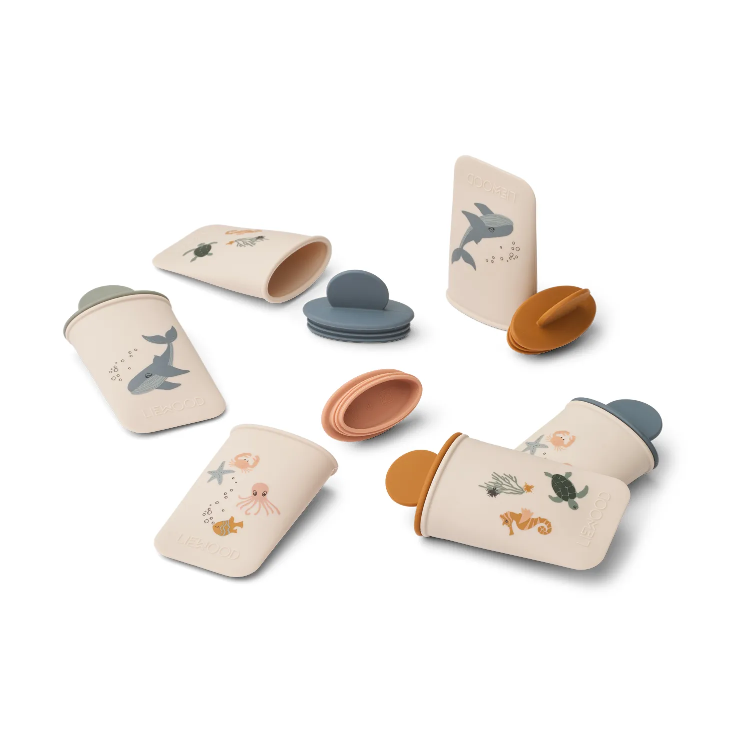 Malik printed mini formas de picolé 12 peças, Sea creature-sandy Liewood