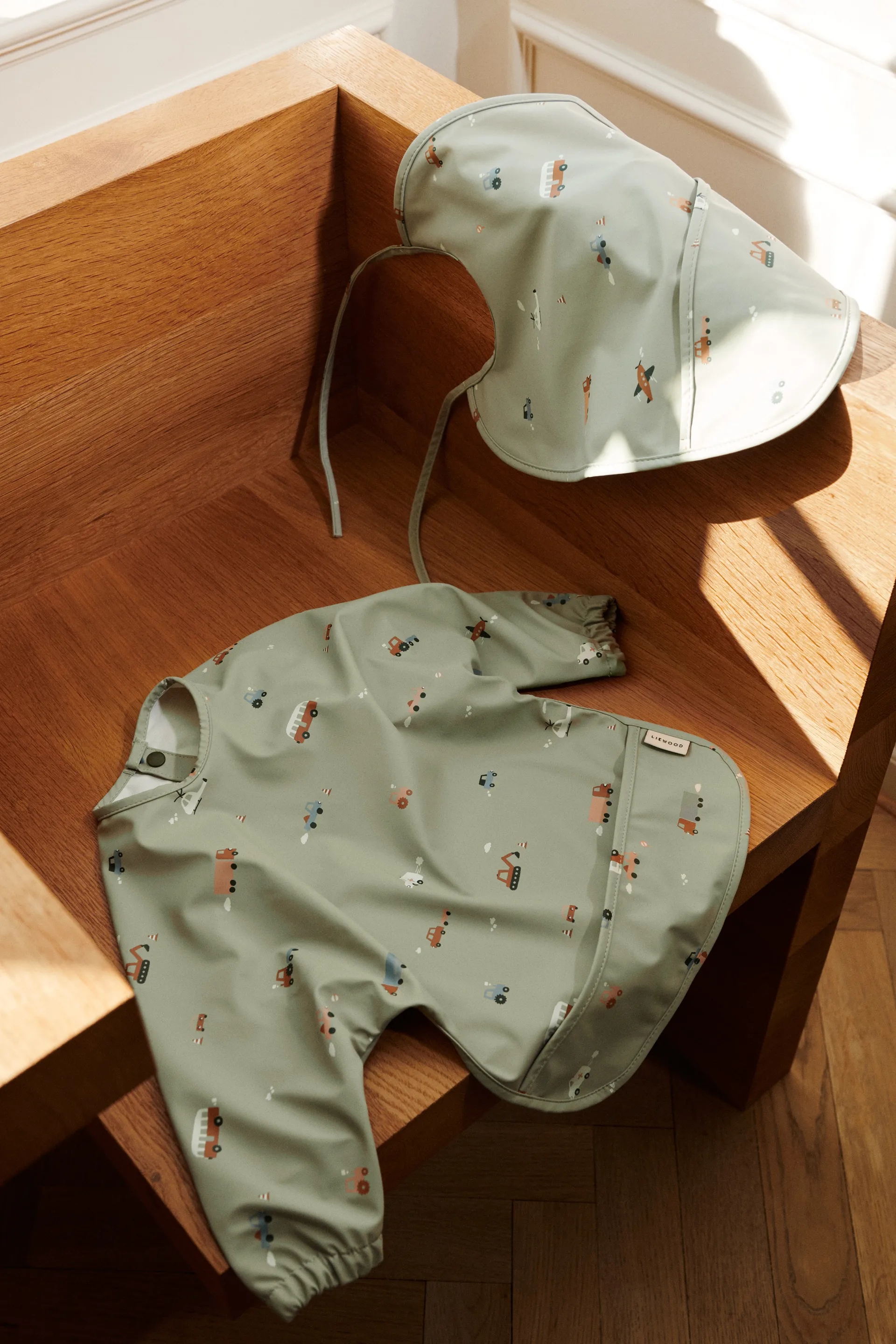 Merle babete com manga, Veículos-mistura de azul pomba Liewood