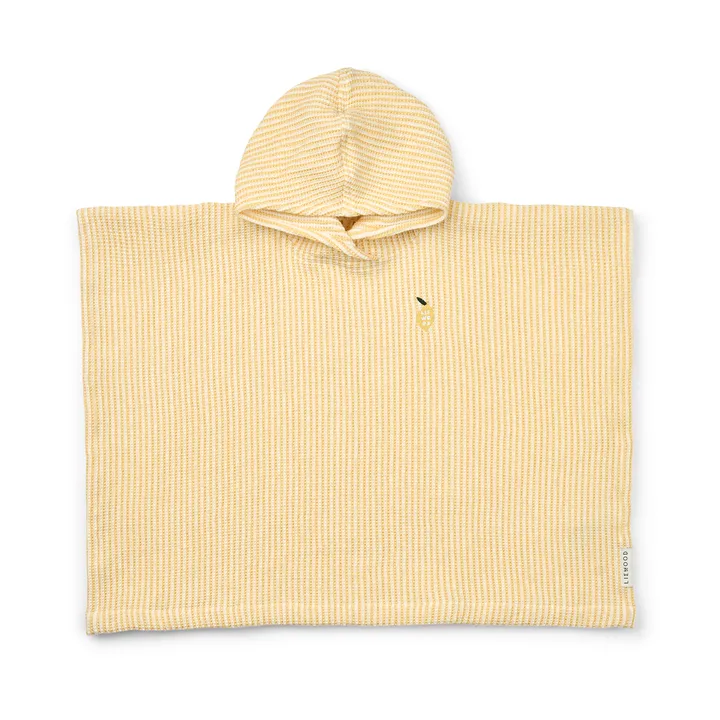 Paco poncho de banho às riscas, em amarelo-limão e creme de la crème - 5–6 anos - Liewood