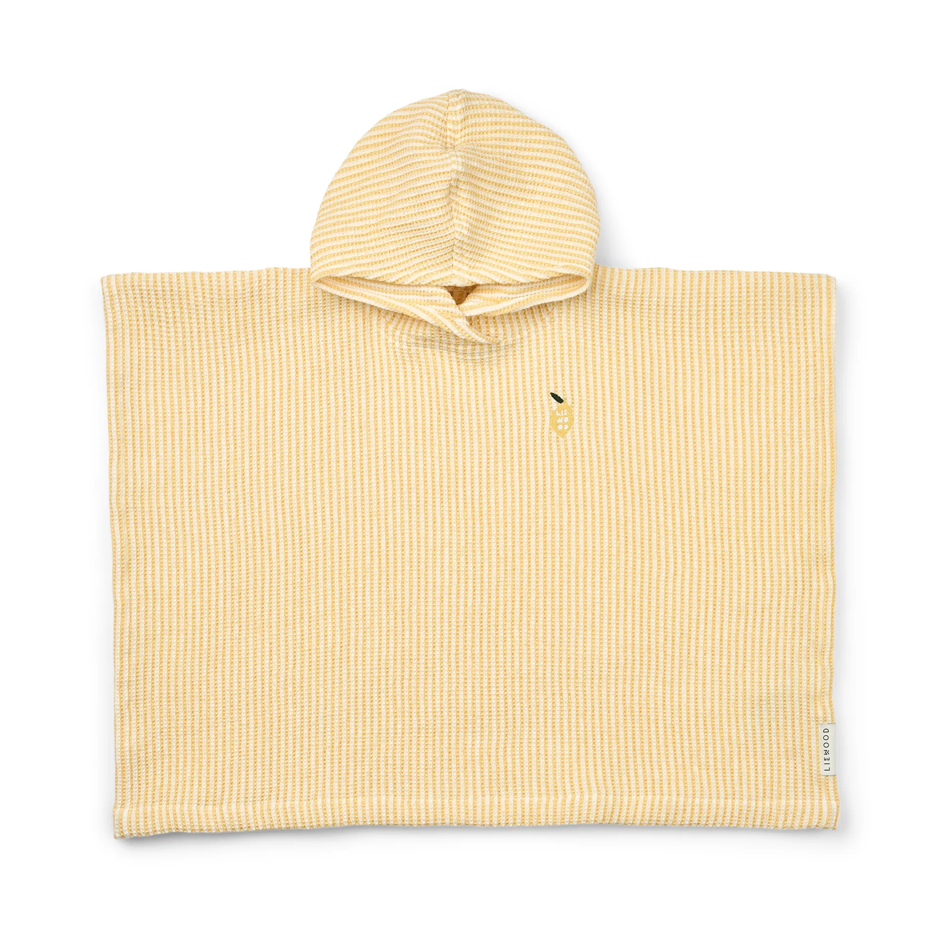 Paco poncho de banho às riscas, em amarelo-limão e creme de la crème, 7-8 anos Liewood
