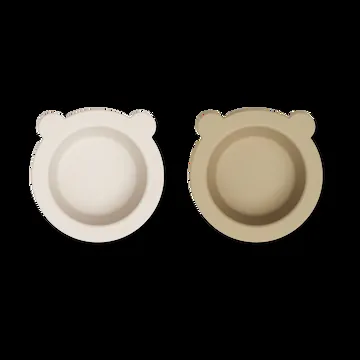 Peony tigela com ventosa Ø16 cm 2 peças - Arenoso-aveia - Liewood