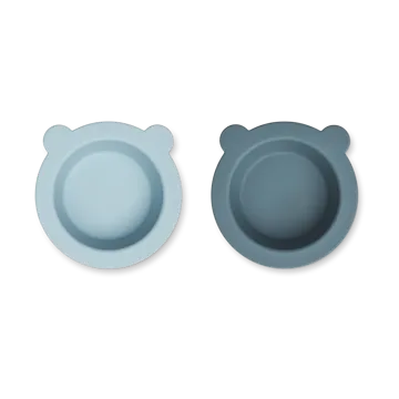 Peony tigela com ventosa Ø16 cm 2 peças - Azul baleia-azul marinho - Liewood