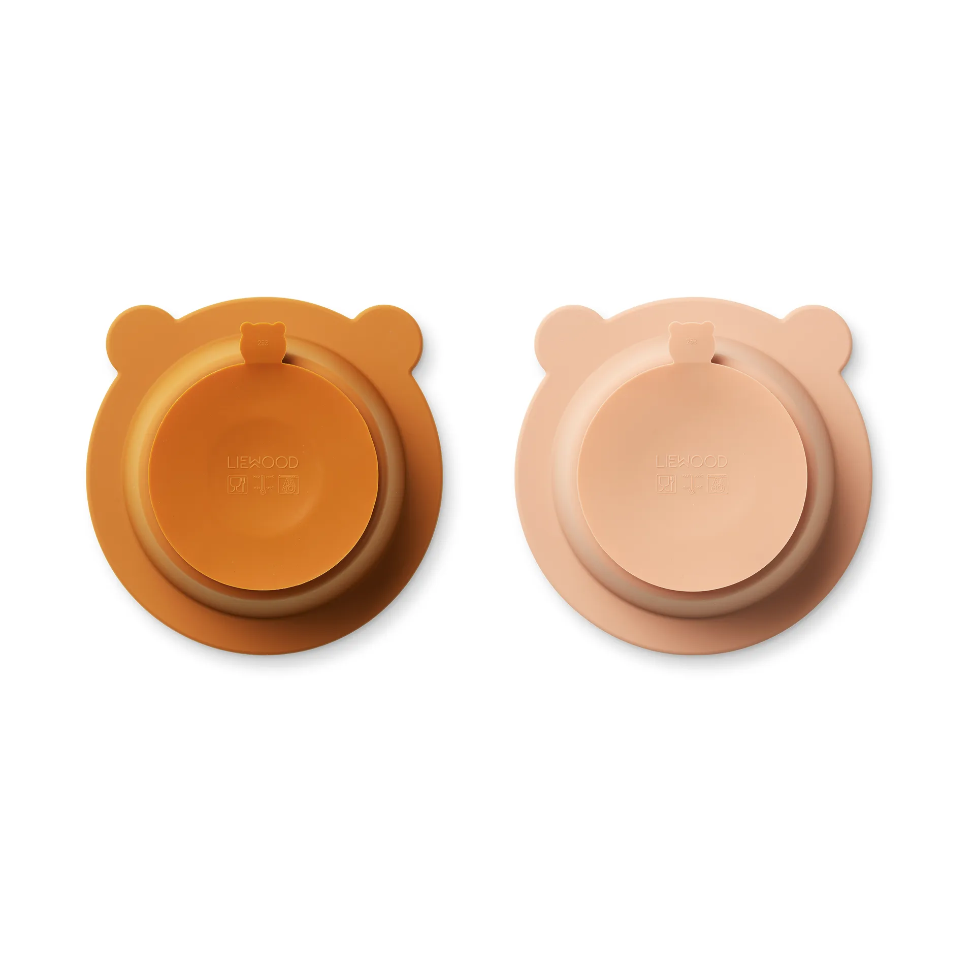 Peony tigela com ventosa Ø16 cm 2 peças, Mostarda-mistura rosa da toscana Liewood