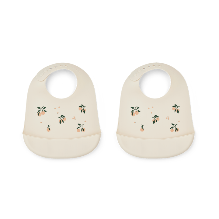 Tilda babete de silicone 2 unidades - Pêssego-mistura de conchas do mar - Liewood