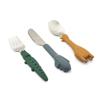 Tove all together conjunto de talheres 3 peças - Mistura de caramelo dourado - Liewood