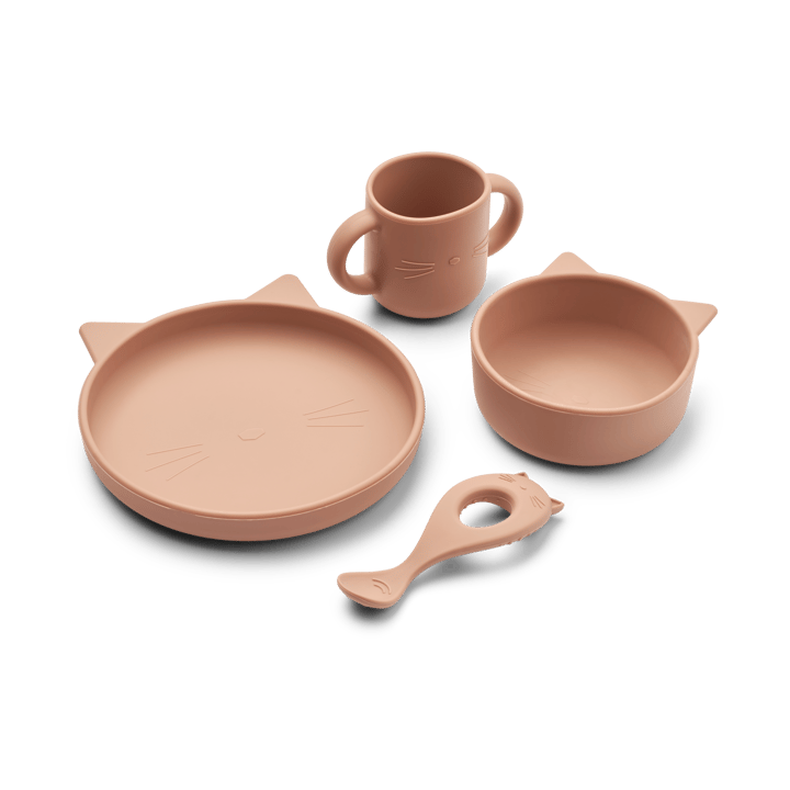 Vivi conjunto de mesa de silicone 4 peças - Coelho rosa escuro - Liewood