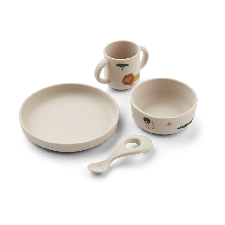Vivi conjunto de mesa impresso 4 peças - Mistura de areia Safari - Liewood