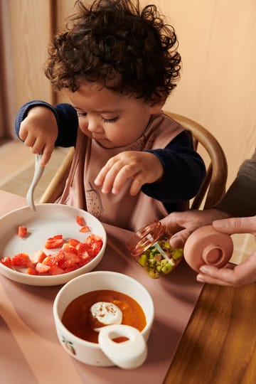 Vivi conjunto de mesa impresso 4 peças - Pêssego-mistura de conchas do mar - Liewood