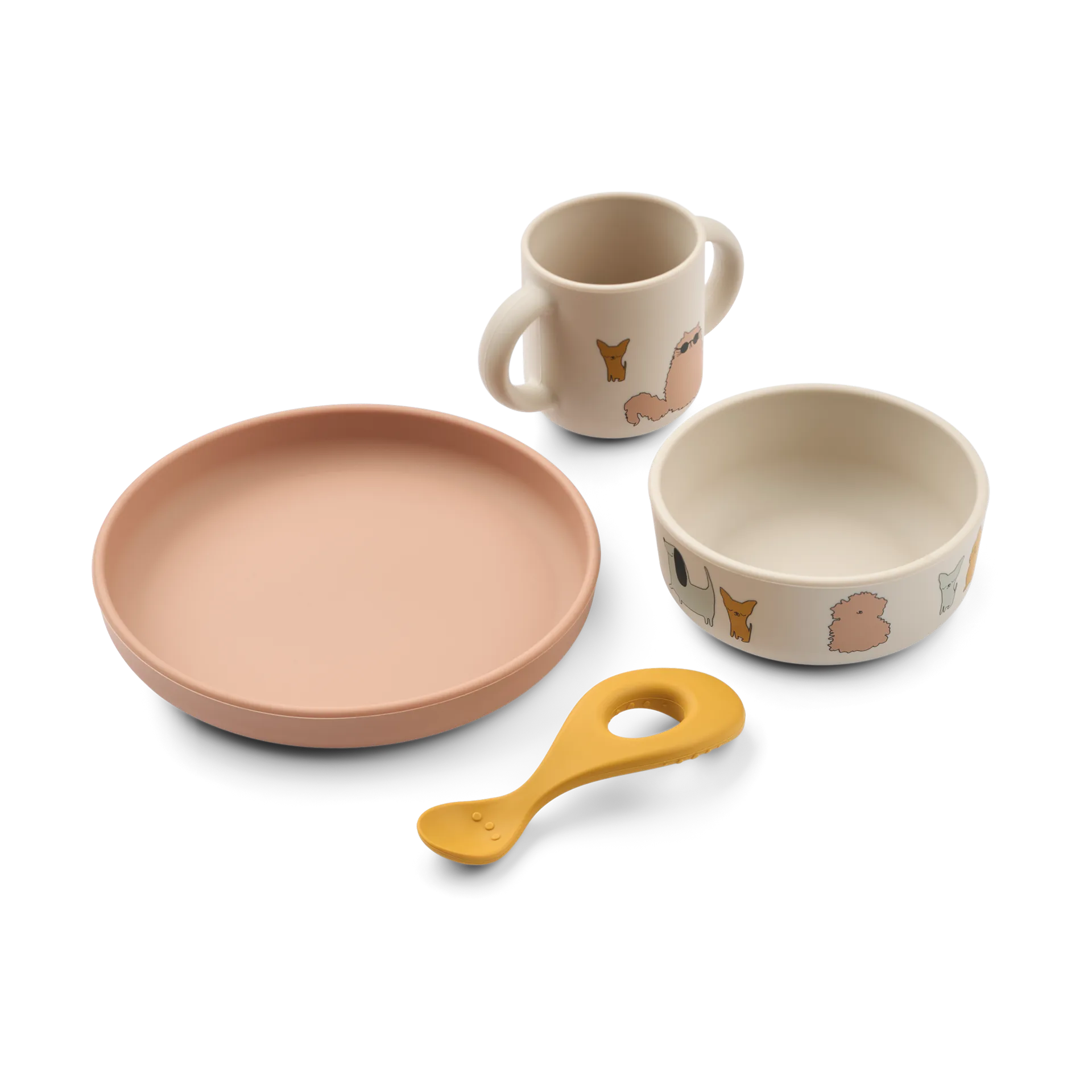 Vivi printed conjunto de mesa 4 peças, Cats and Dogs-Sandy Liewood