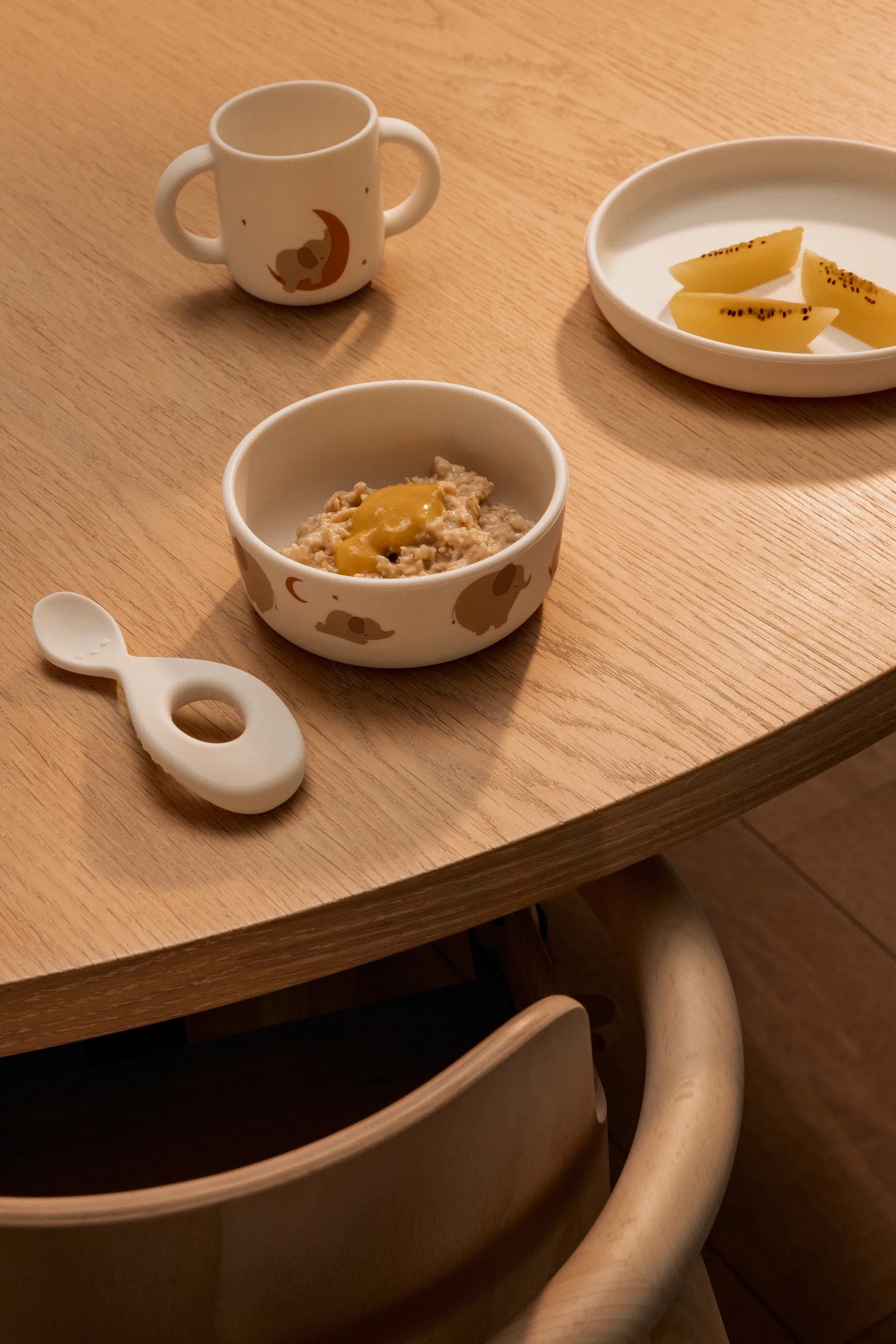 Vivi printed conjunto de mesa 4 peças, Elephant-Creme de la creme Liewood