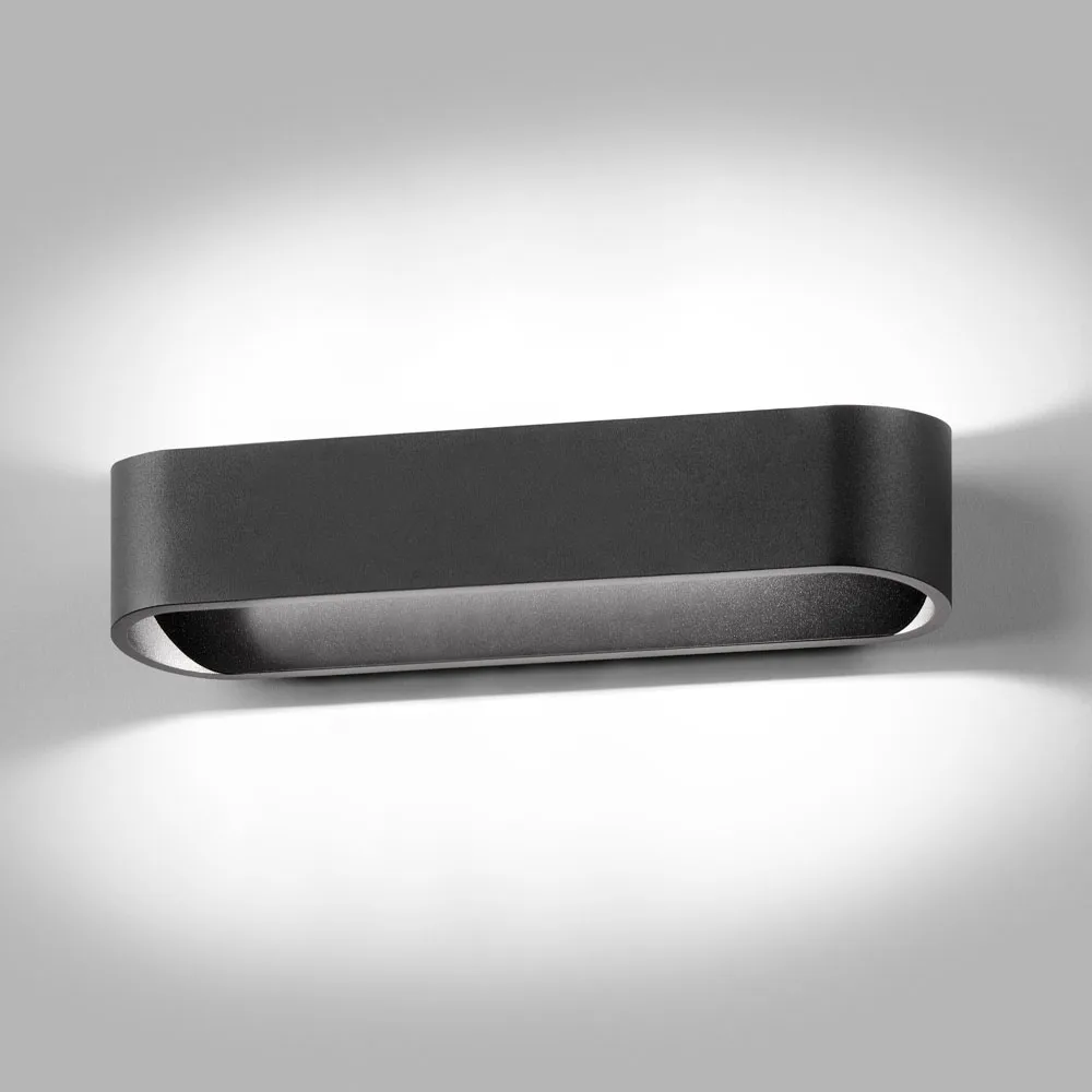 Candeeiro de parede Aura W2, Preto  Light-Point