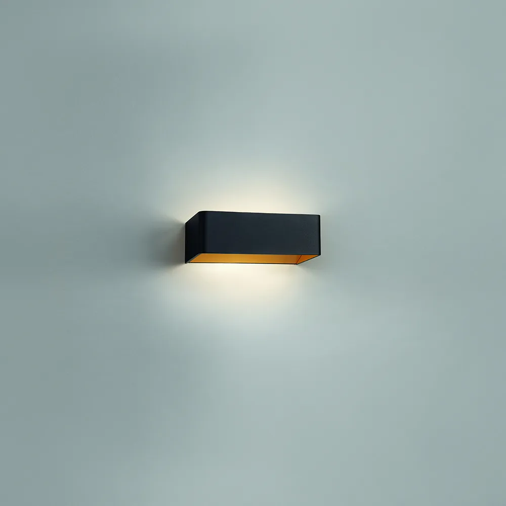Candeeiro de parede Mood 2 , preto/dourado, 3000 kelvin Light-Point