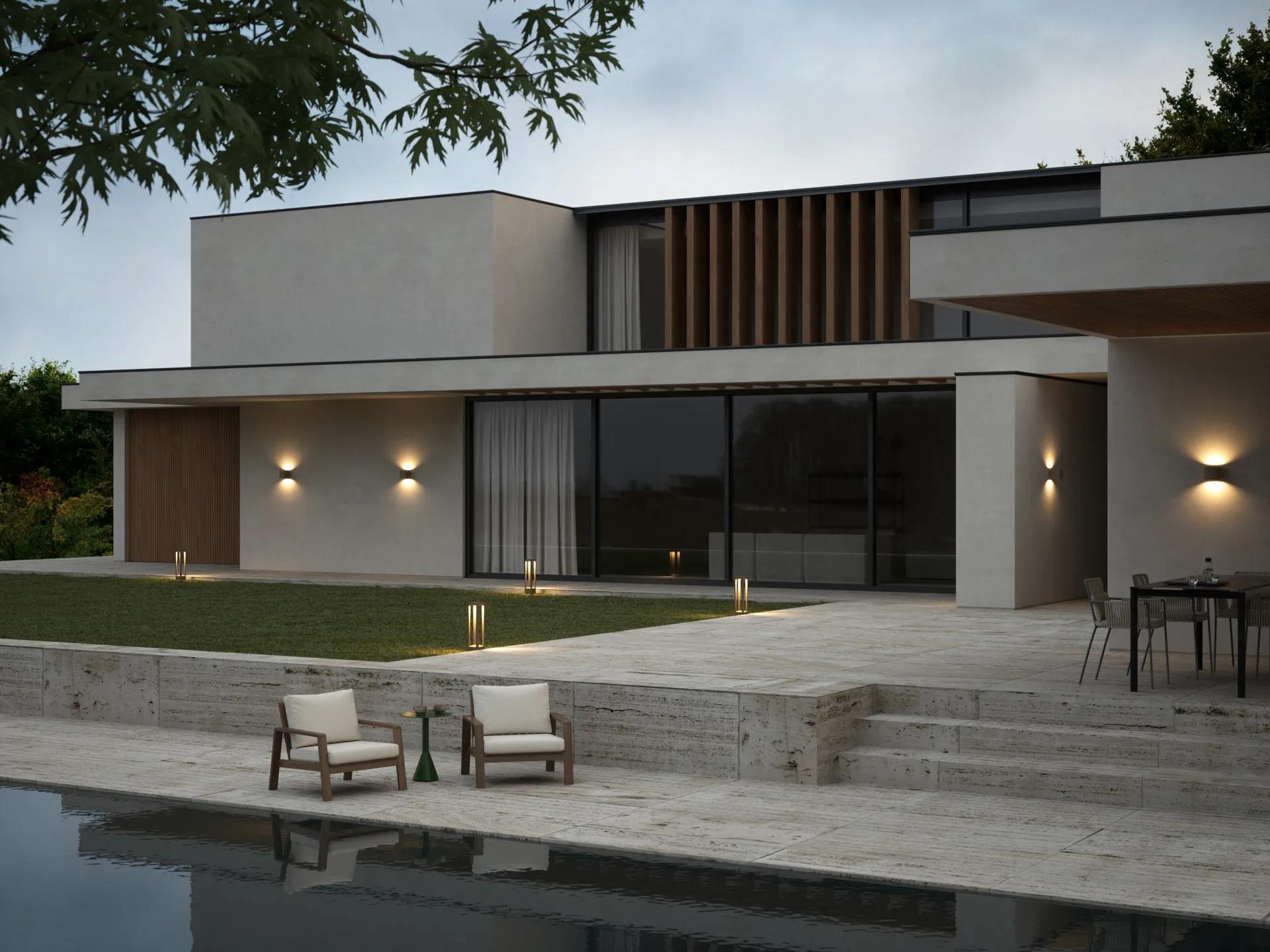 Mirage outdoor lâmpada switch tune, Rust, 12x48 cm Light-Point