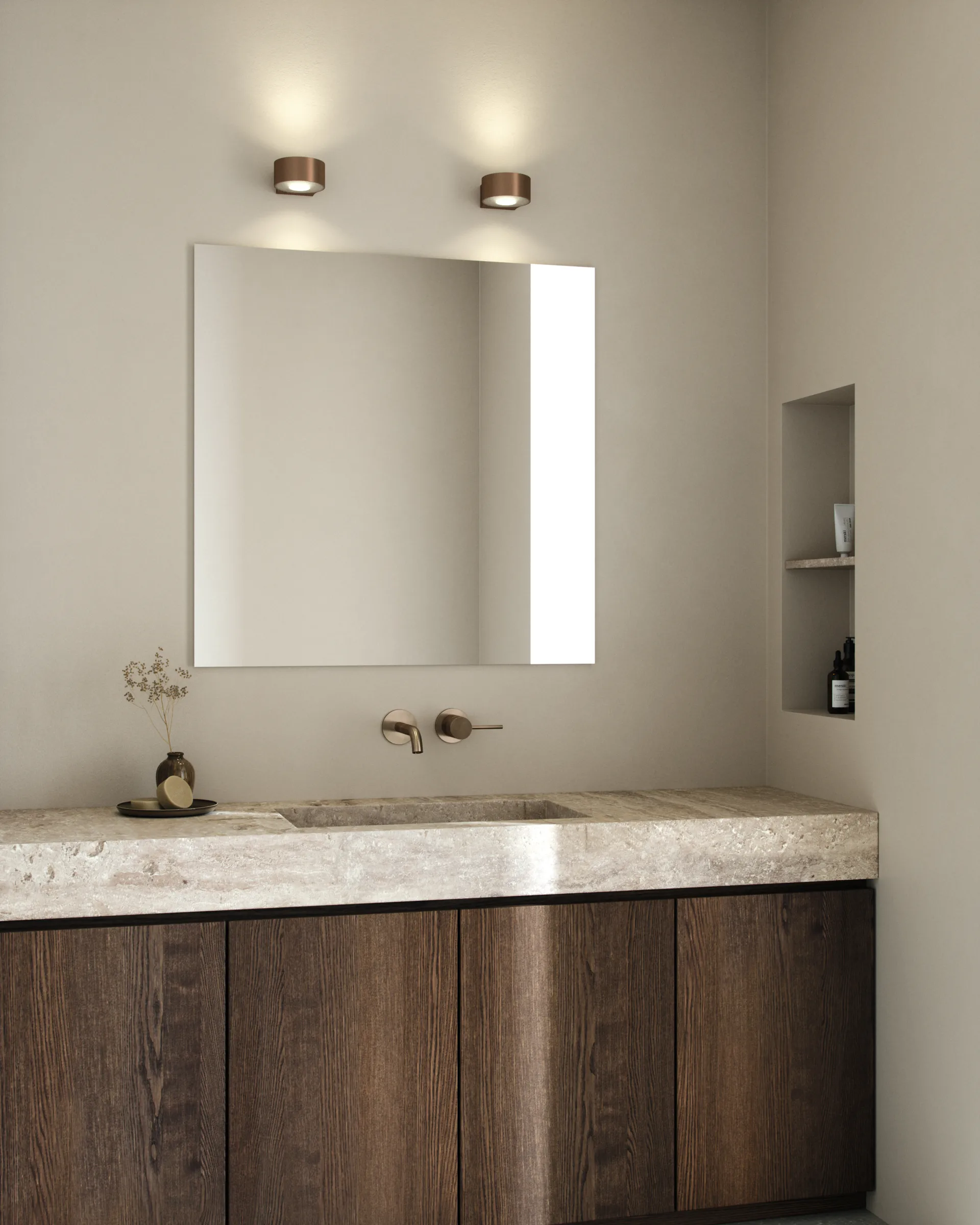 Orbit candeeiro de parede W1 2700K, Latão Light-Point