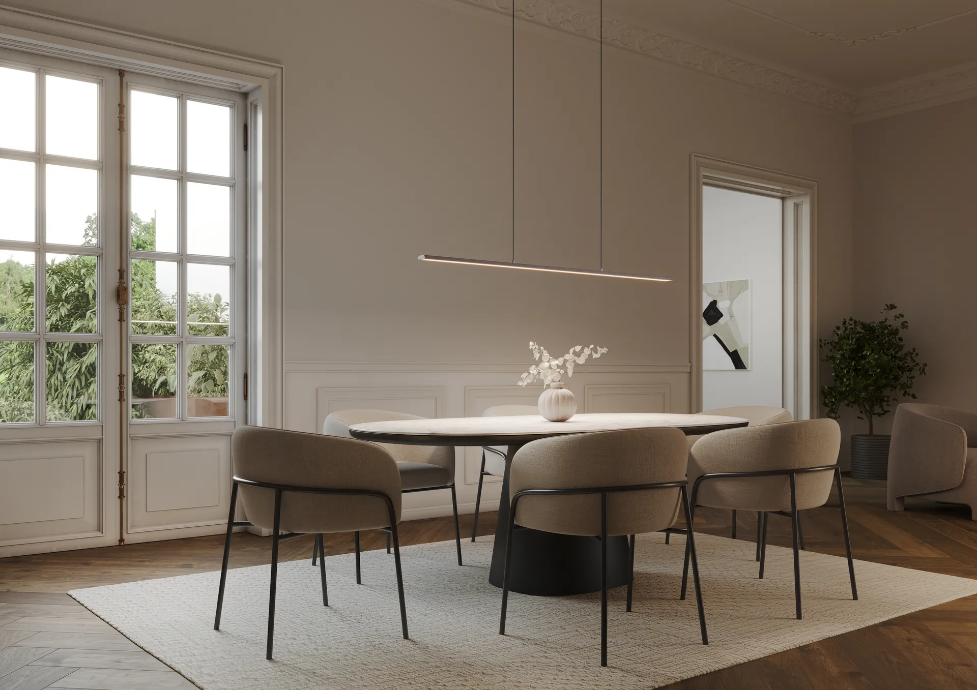 Slim S1500 candeeiro suspenso, Titânio Light-Point