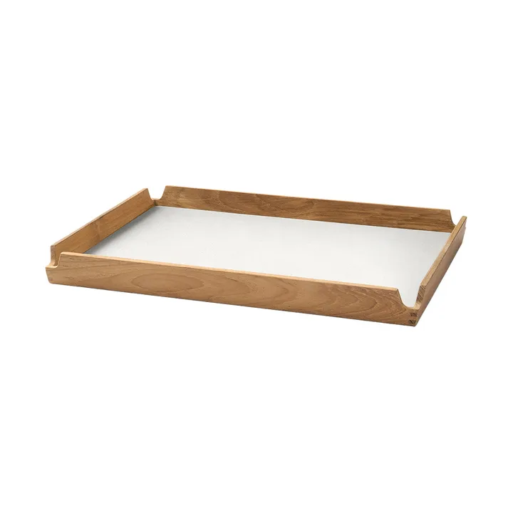 Bandeja de teca Airy square M - Nupo pure white - LIND DNA