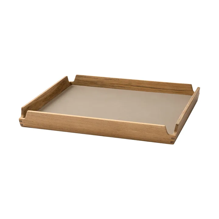 Bandeja de teca Airy square P - Nupo clay brown - LIND DNA