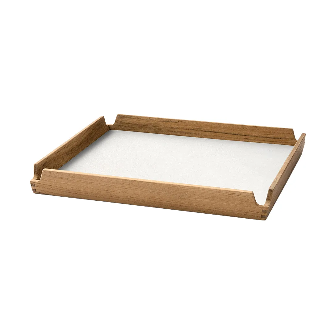 Bandeja de teca Airy square P, Nupo pure white LIND DNA