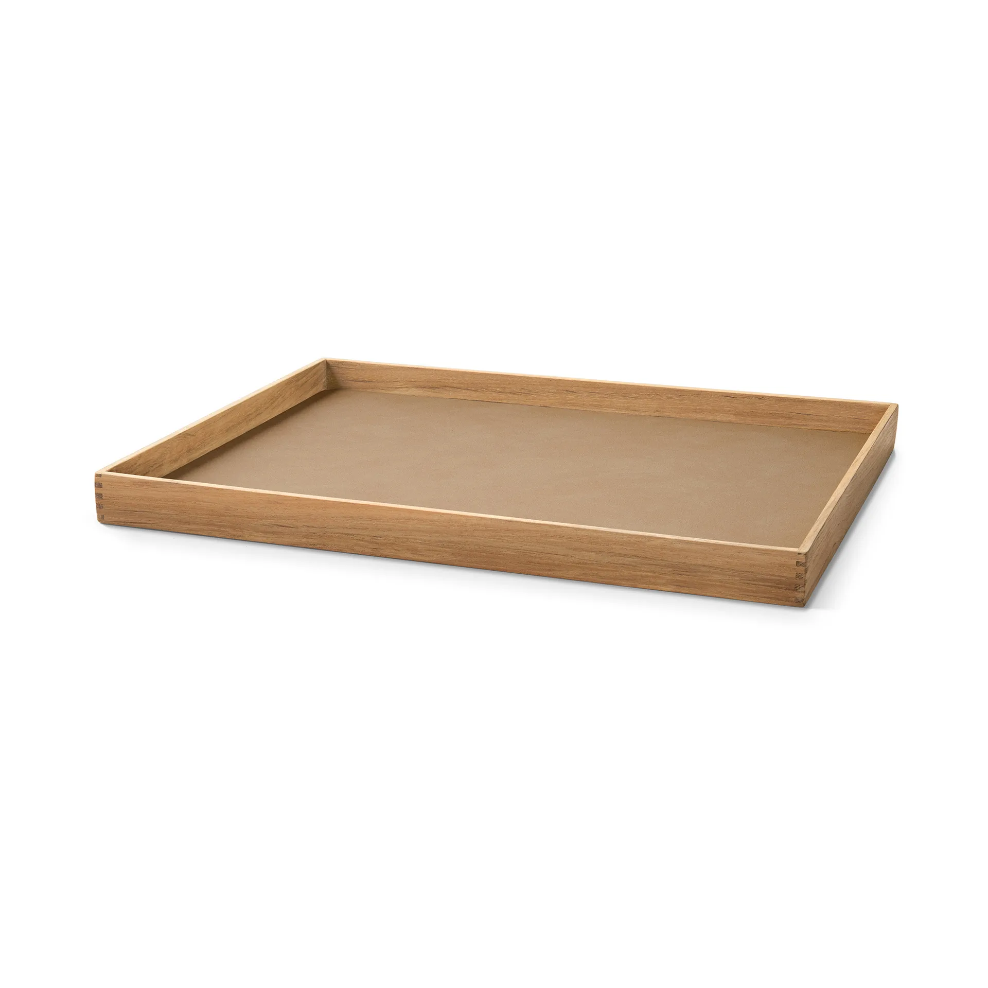 Bandeja de teca Even square L, Nupo nougat LIND DNA