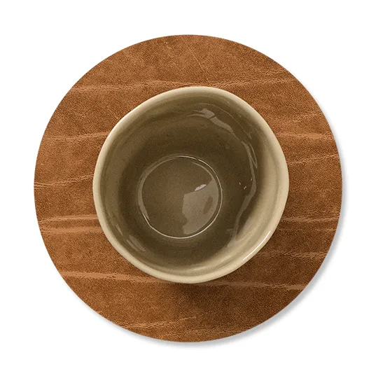 Base para copos reversível Buffalo circular 1 un., preto-natural LIND DNA