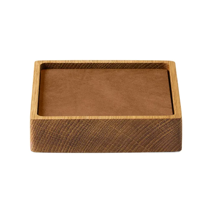 Conjunto de porta-copos Wood Box - Nature-oak, quadrado, S, Nupo nature, 9 peças - LIND DNA