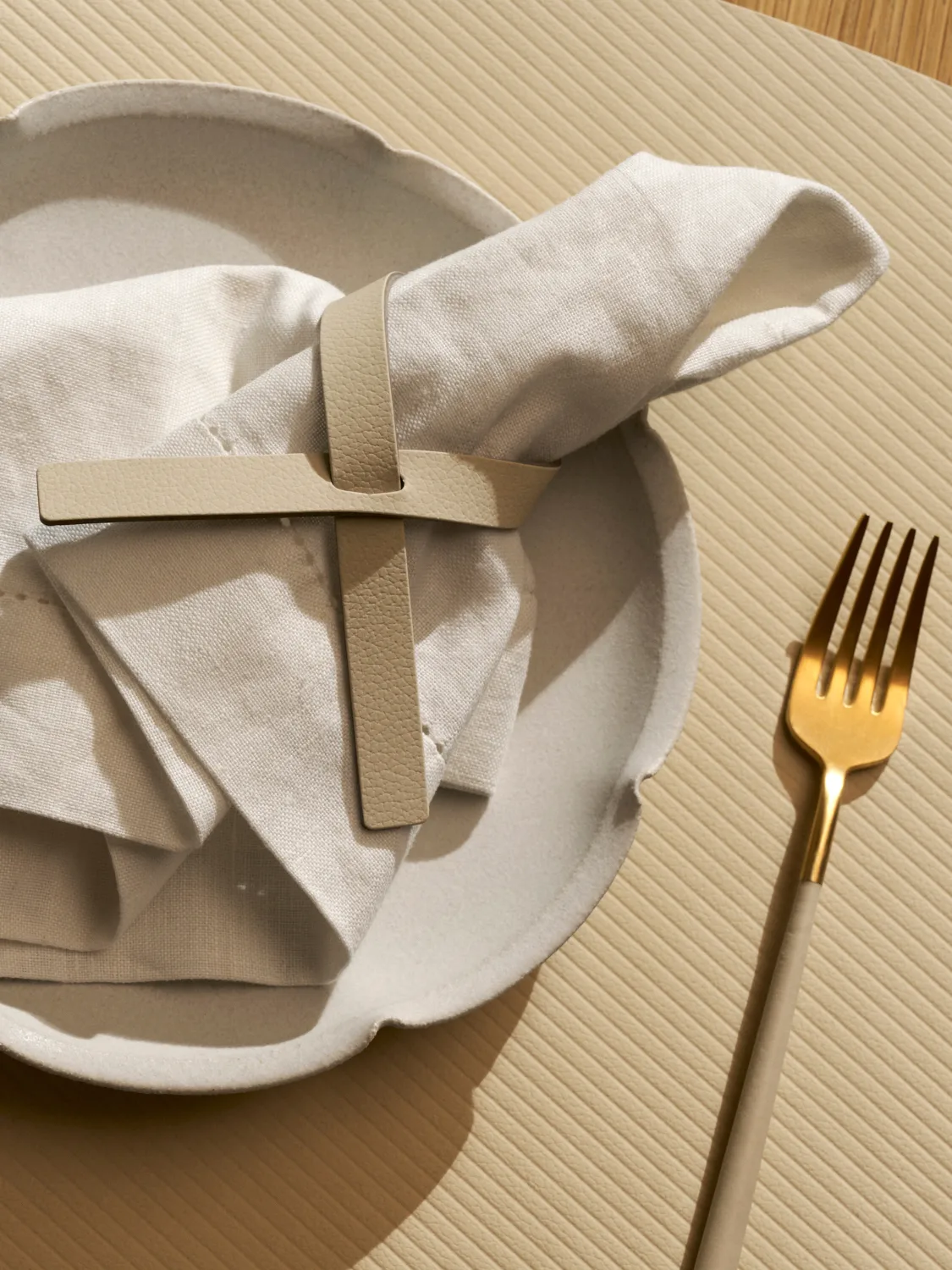 Corduroy individual de mesa curva L, Baunilha LIND DNA