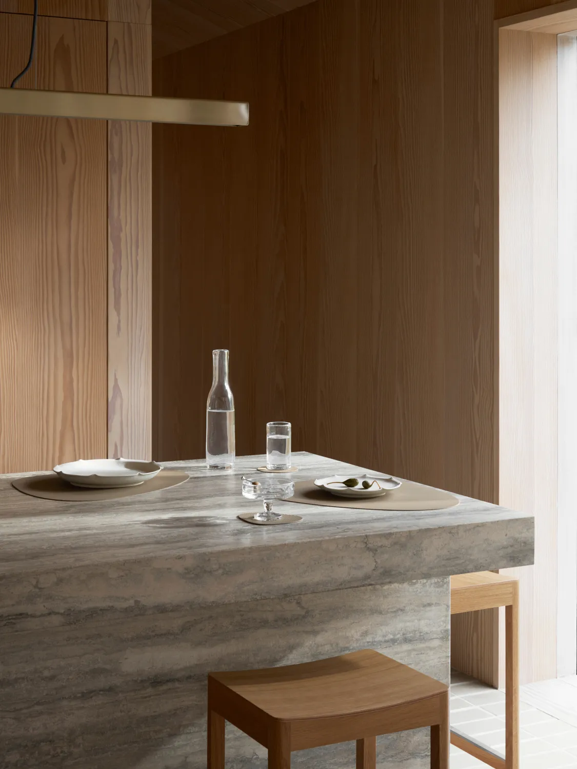 Corduroy individual de mesa curva L, Castanho argila LIND DNA