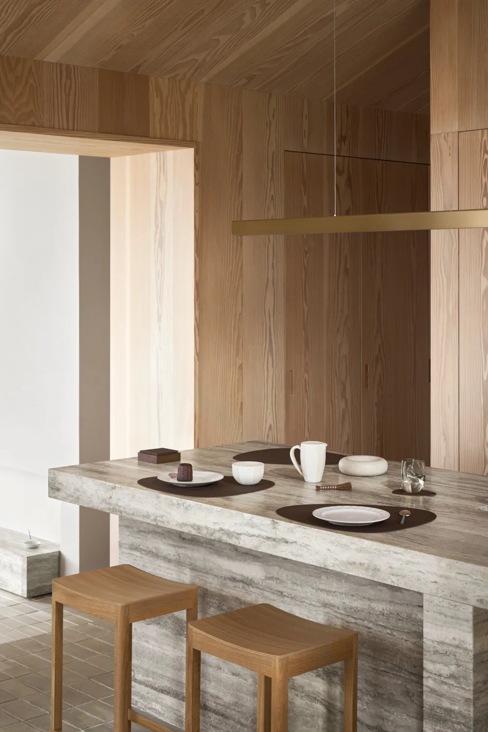 Corduroy individual de mesa curva L, Hazel LIND DNA