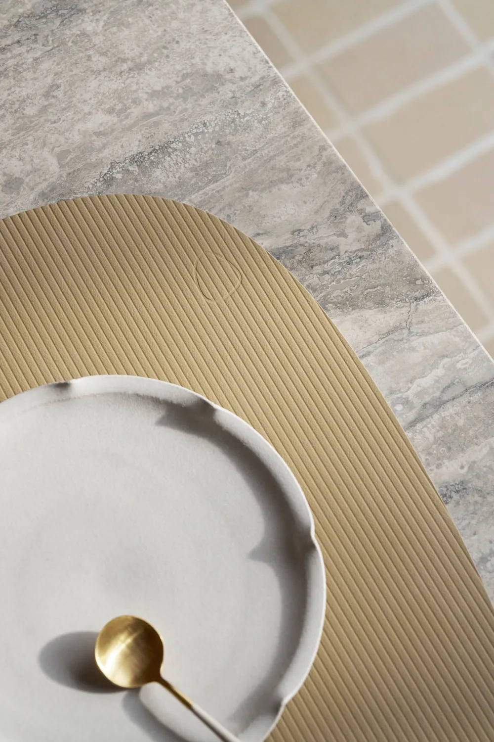 Corduroy individual de mesa curva L, Sorvete de limão LIND DNA