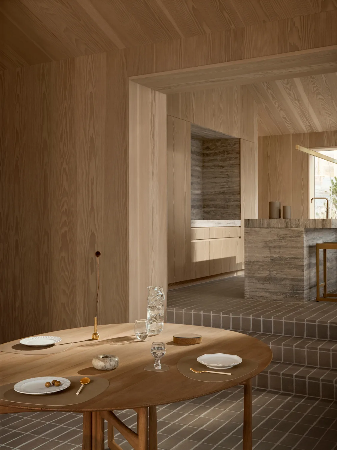 Corduroy individual de mesa curva L, Torrão LIND DNA