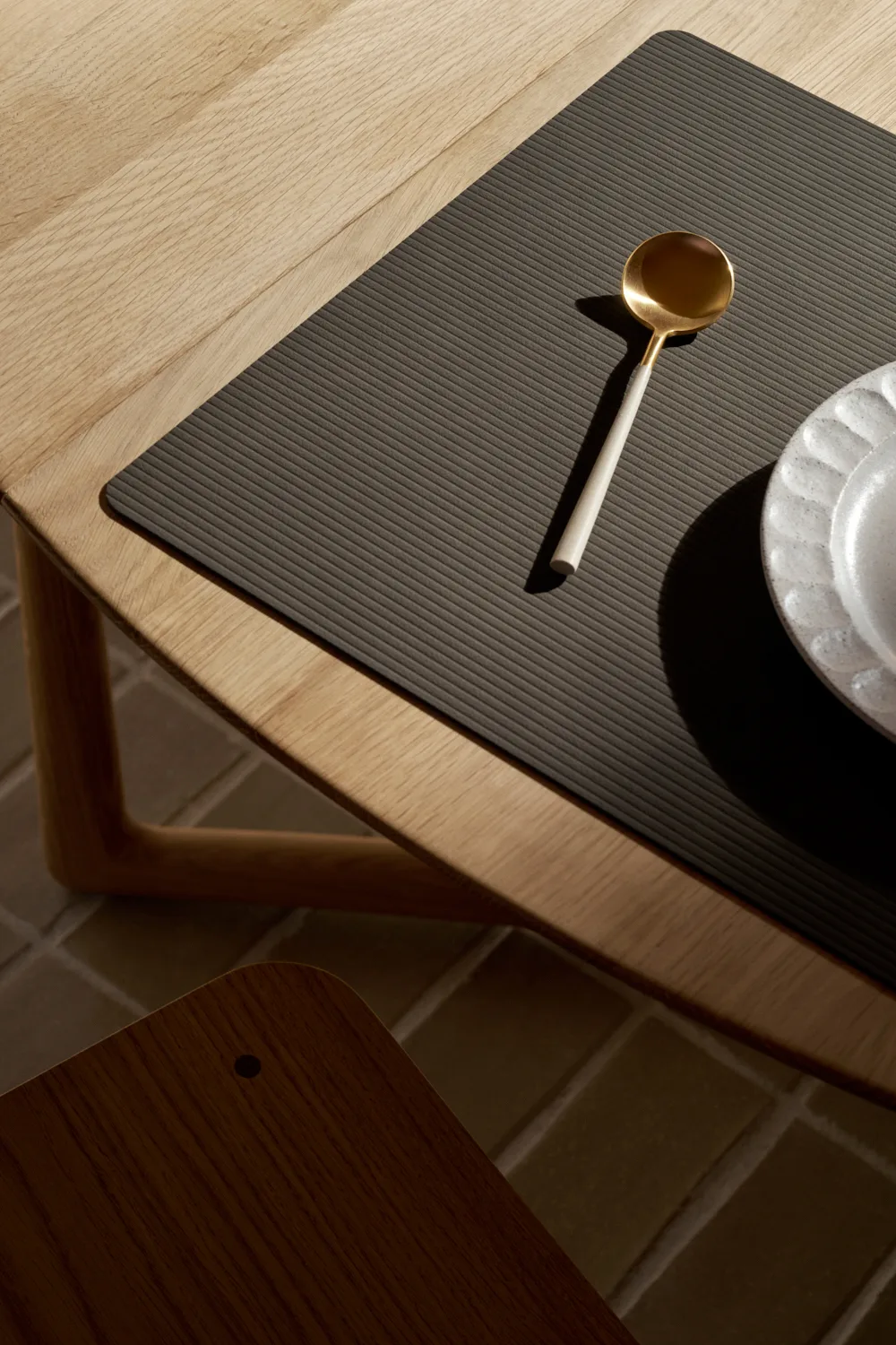 Corduroy individual de mesa quadrado L, Caviar LIND DNA