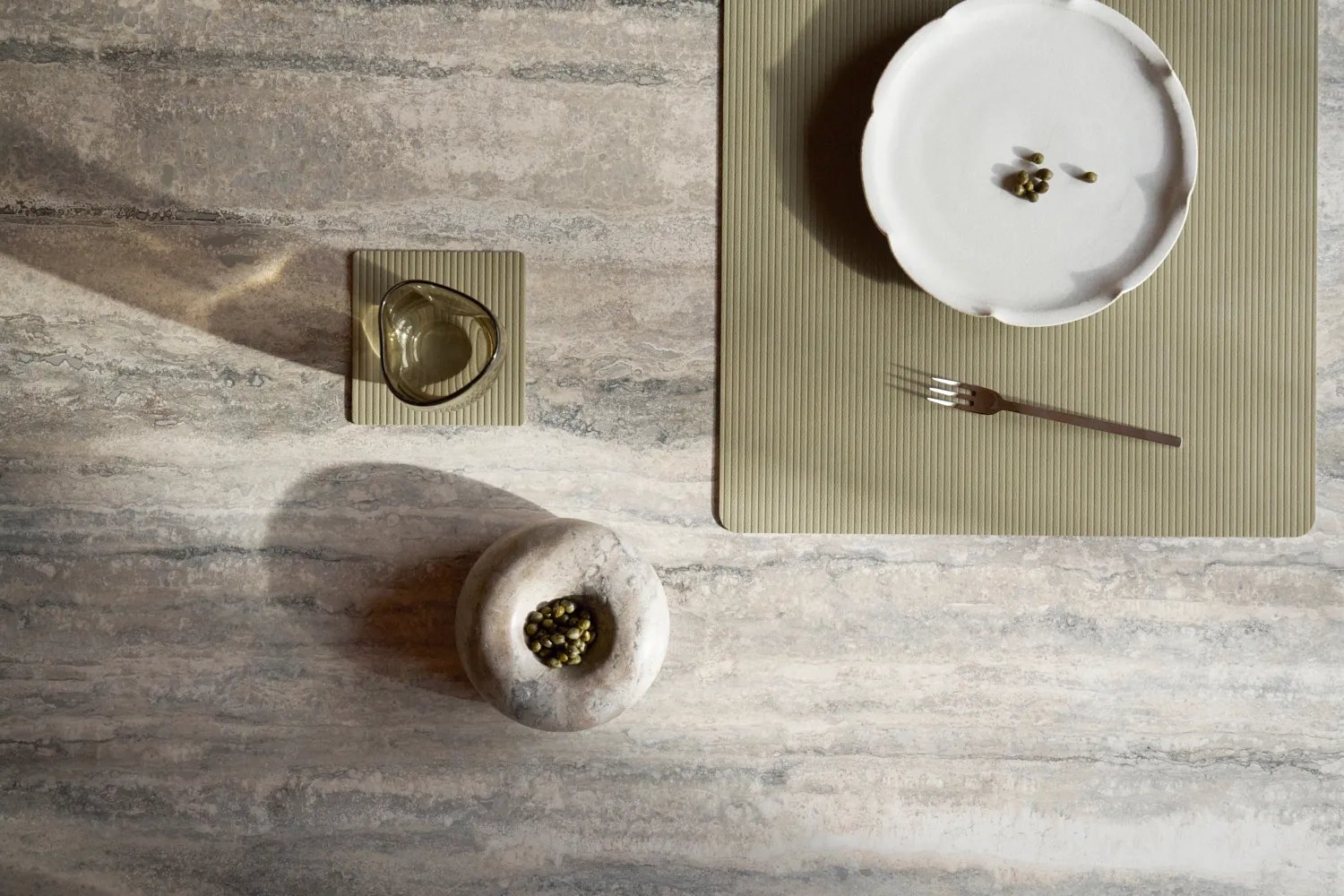 Corduroy individual de mesa quadrado L, Poeira de ervas LIND DNA