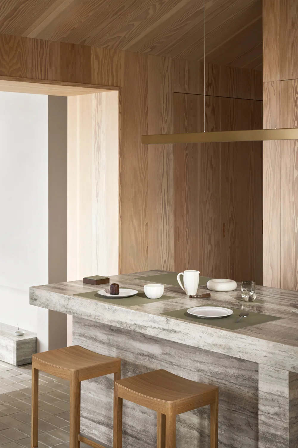 Corduroy individual de mesa quadrado L, Poeira de ervas LIND DNA