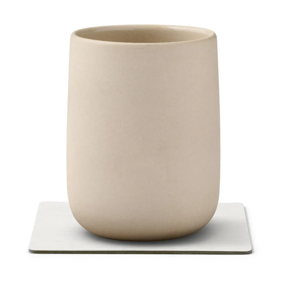 Corduroy porta-copos quadrado, Branco puro LIND DNA