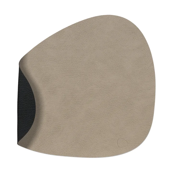Individual de mesa reversíve curvo Bull L 1 un. - Warm grey-black, 44x37 cm - LIND DNA