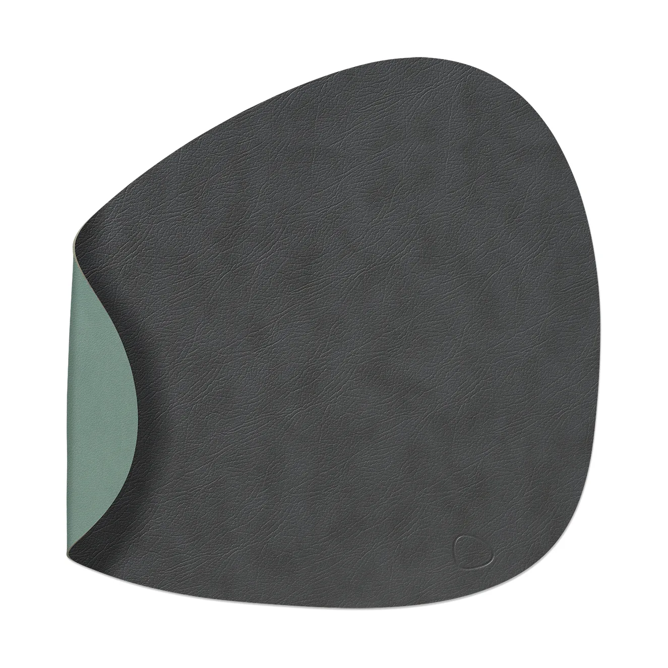 Individual de mesa reversível curvo Nupo L 1 un., anthracite-pastel green LIND DNA