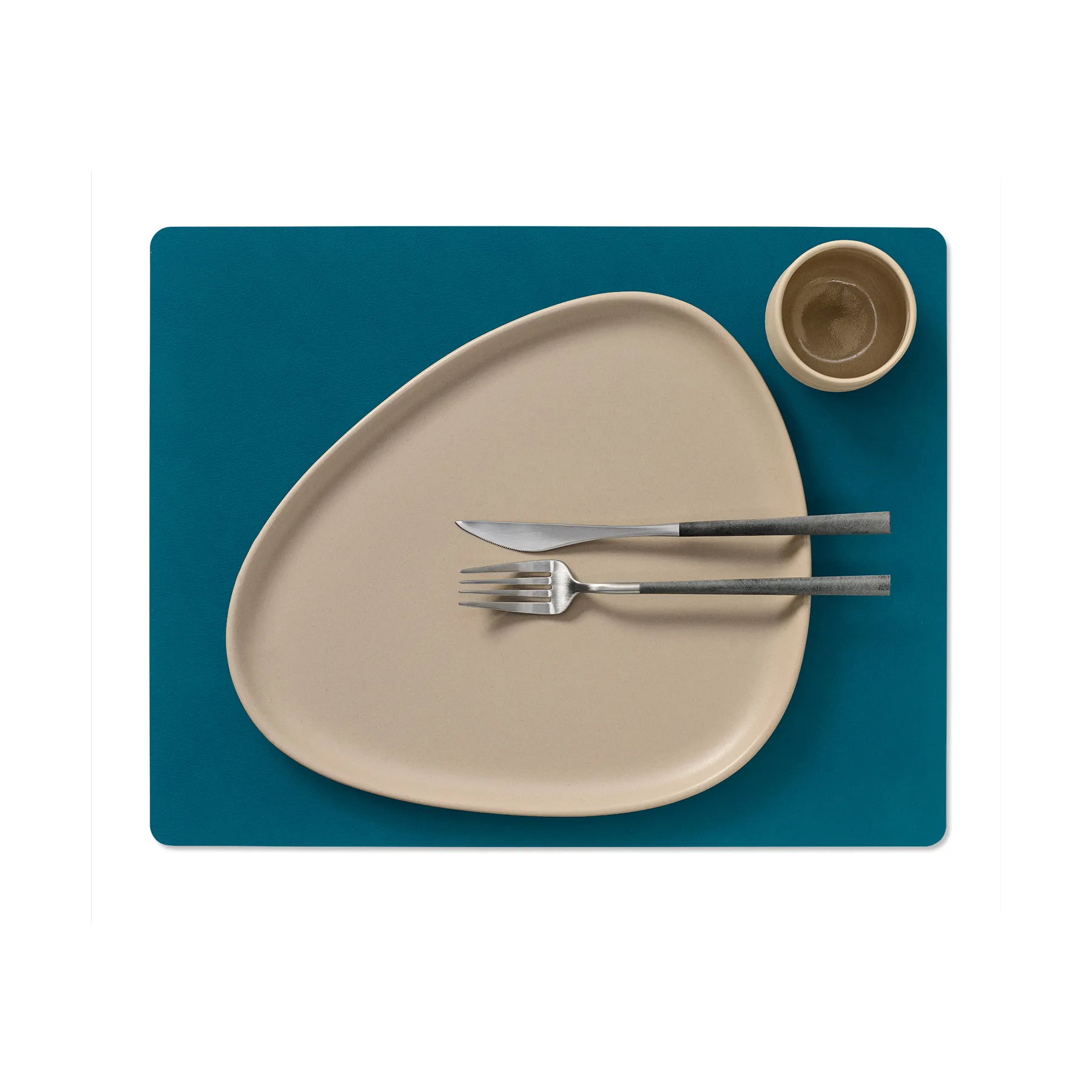 Individual de mesa reversível Nupo square L 1 un., Midnight blue-petrol LIND DNA
