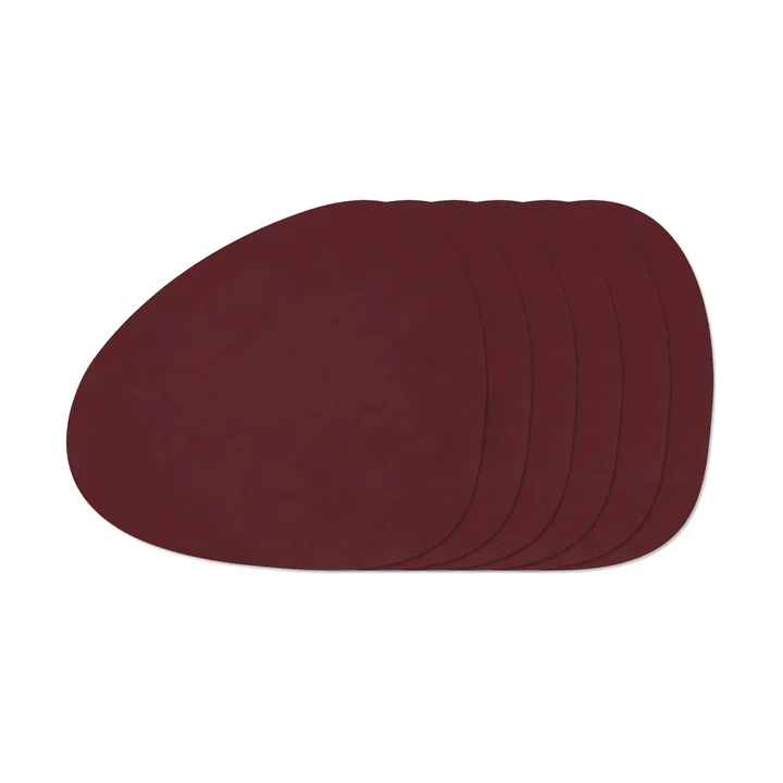 Nupo Curve conjunto de bases de mesa - Burgundy, pack de 6 - LIND DNA