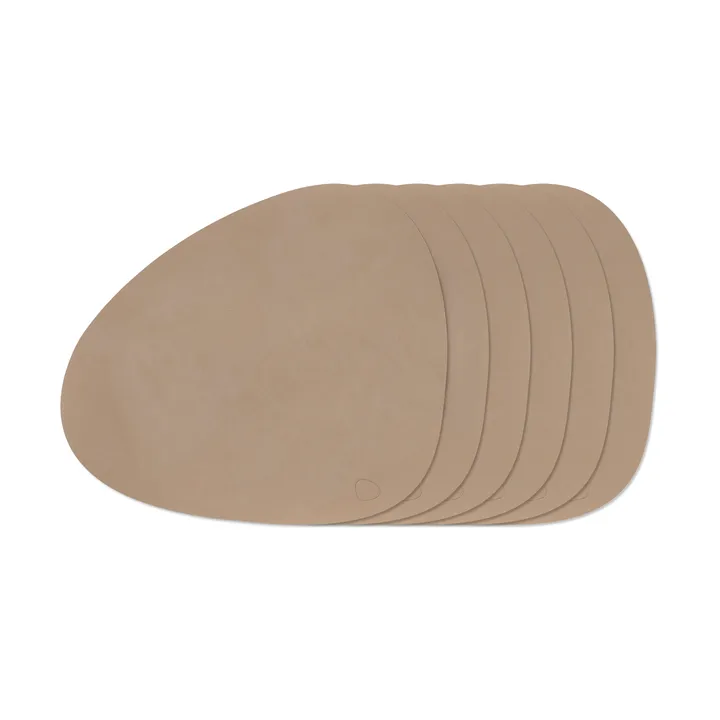 Nupo Curve conjunto de bases de mesa - Clay Brown, pack de 6 - LIND DNA