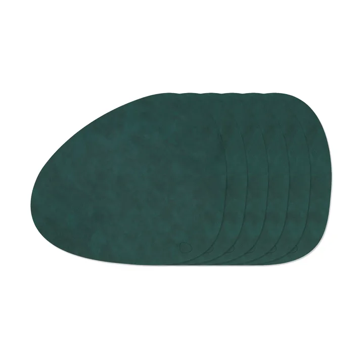 Nupo Curve conjunto de bases de mesa - Dark Green, conjunto de 6 - LIND DNA