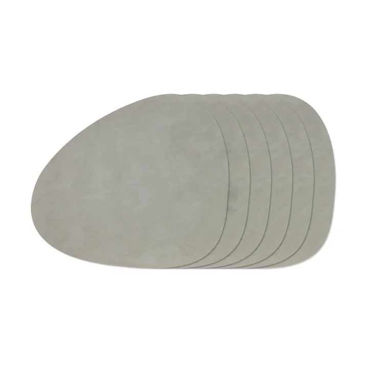 Nupo Curve conjunto de bases de mesa - Light Grey, conjunto de 6 - LIND DNA