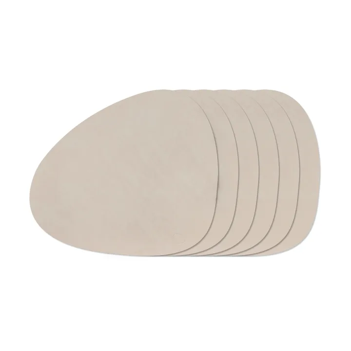 Nupo Curve conjunto de bases de mesa - Oyster White, pack de 6 - LIND DNA