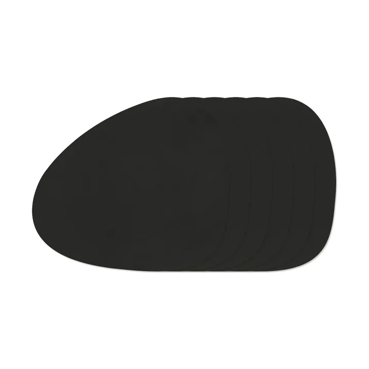 Nupo Curve conjunto de bases de mesa - Tinta preta, 6-pack - LIND DNA