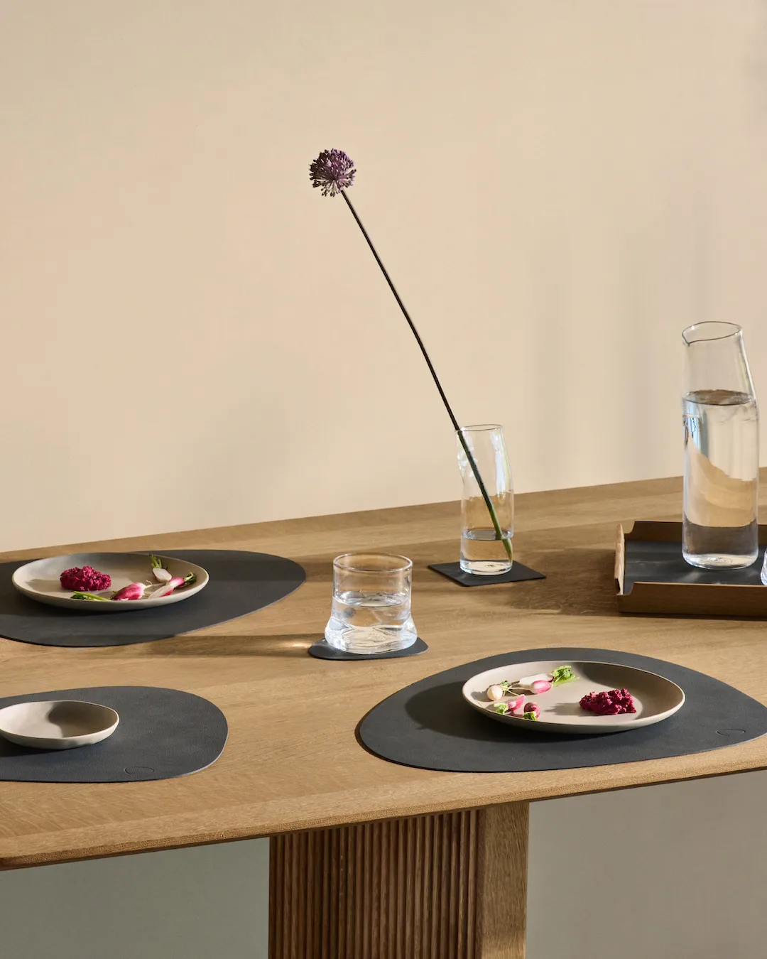 Nupo individual de mesa curva L, antracite cinza LIND DNA